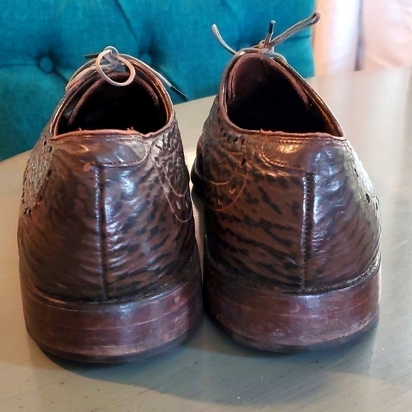 Allen Edmonds- Mens Saratoga Sharkskin Oxford Vintage Embossed RARE Sz.8.5 main image 11
